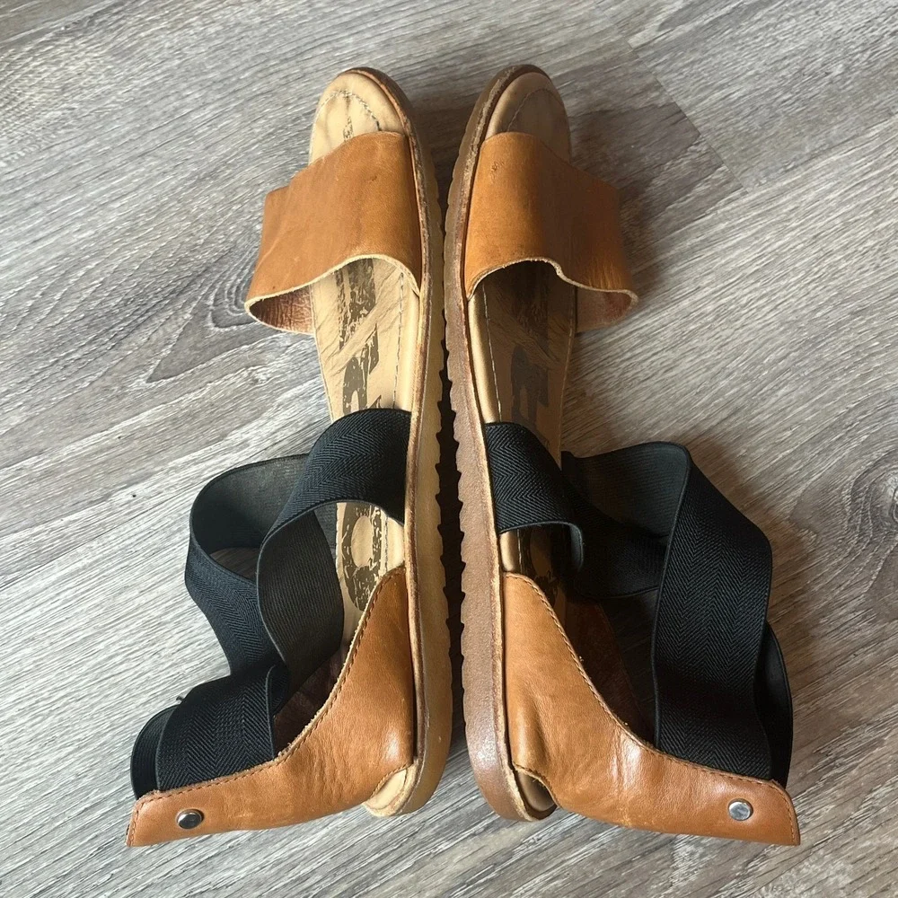 Sorel‎ Ella II Cross Strap Sandals Brown Leather Womens 9 UK 7 EU 40